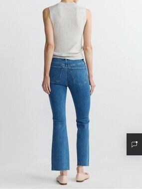 DL1961 Bridget Boot High-Rise Instasculpt Raw Hem Crop in Spring Showers Wash